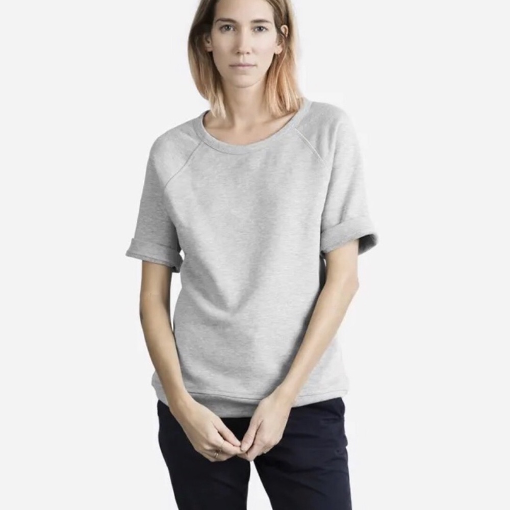 Everlane Short Sleeve Gray Sweatshirt Top